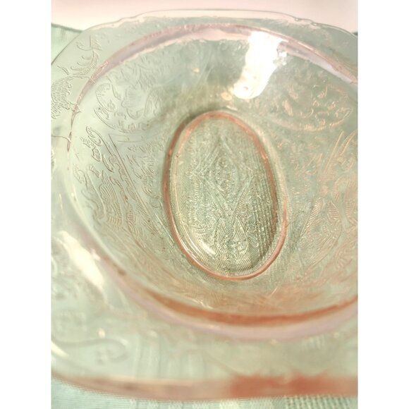 Pink Depression Glass Serving Dish  JEANETTE ADAM Pattern 1930s Small Chip - Picture 8 of 10